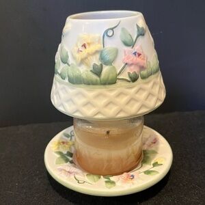 Yankee Candle Small Candle Shade and Base Floral Pattern